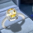 thumbnail image 1 of KDSJSXW Sterling Silver Rings Square Zircon And Diamond Ring for Women Fashion Jewelry Popular Accessories for Wife Stackable Rings Pinky Ring Sterling Silver Rings(Yellow,5), 1 of 6