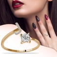 thumbnail image 1 of KDSJSXW Sterling Silver Rings Women's 26 Letter Ring Diamond Rhinestone Set Zirconia Open Adjustable Rings Jewelry Accessories Gifts Elegant Diamond Rings for Women Stackable Rings (J,One Size), 1 of 6