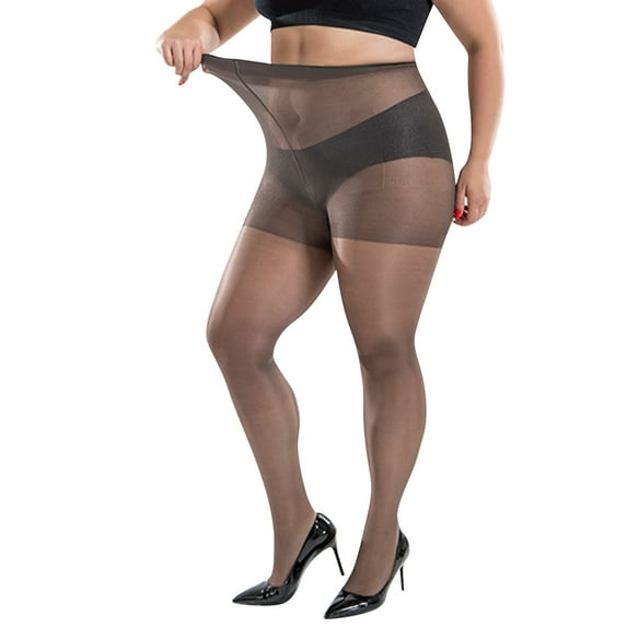 KDSJSXW Stockings For Women Pantyhose Women Control Top Pantyhose With Run Light Support Legs Sheer Tights Extra Fat Stockings Pantyhose Plus Pantyhose Nylon Socks (Gray,One Size)