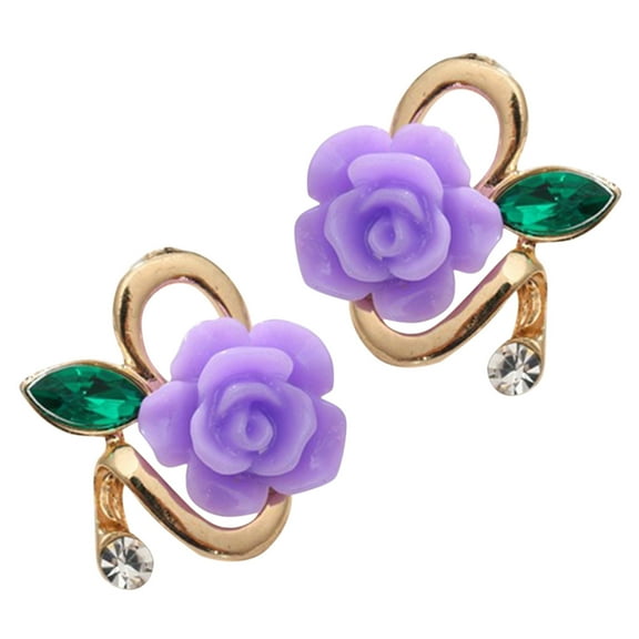 KDSJSXW Studs Earrings for Women Fresh Flower Decorative Earrings Korean Style Earrings Popular Jewelry Fashion Stud Earrings Bridal Earrings Freshwater Pearl Earrings Pearl Earrings(Purple,One Size)
