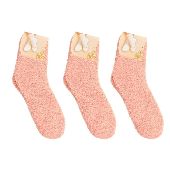 KDSJSXW Thin Ankle Socks For Women Women Fuzzy Cozy Slipper Socks Warm Soft Winter Plush Home Sleeping Socks Mens Socks (Rose Gold,One Size)