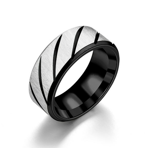KDSJSXW Thumb Rings for Women Adult Simple Inner Double Edge Batch Flower Twill Horizontal Sand Ring Gold Engagement Rings for Women Rings for Women Non Tarnish Thumb Rings for Women(Black,7)