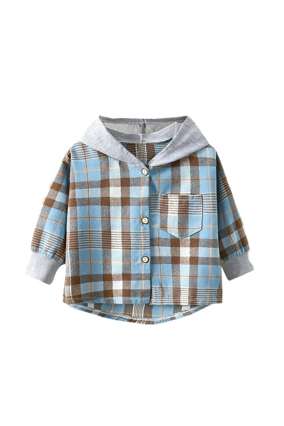 Toddler Graphic Tees Toddler Boys Long Sleeve Winter Hooded Shirt Tops Coat Outwear for Babys Clothes Plaid Warm Toddler Boys Ropa Para Niños De 3 Años (D,100)