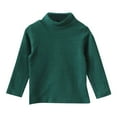 thumbnail image 1 of KDSJSXW Toddler Shirt Girls' Sweater Spring and Autumn High Neck Solid Long Sleeve Round Neck Top Party Birthday School Toddler Girl Shirt Toddler T Shirts (Green,120), 1 of 5