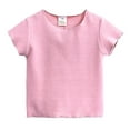 thumbnail image 1 of KDSJSXW Toddler T Shirts Toddler Kids Baby Boys Girls Solid Short Sleeve Crewneck T Shirts Tops Tee Clothes for Children Toddler Boy Summer Pajamas Toddler Boy Dress Shirt (Pink,80), 1 of 6