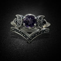 KDSJSXW Wedding Ring Moon Ring Red Amethyst Ring Moon Jewellery Gifts for Women Girls Sterling Silver Rings Sterling Silver Rings Wedding Ring(Purple,6)