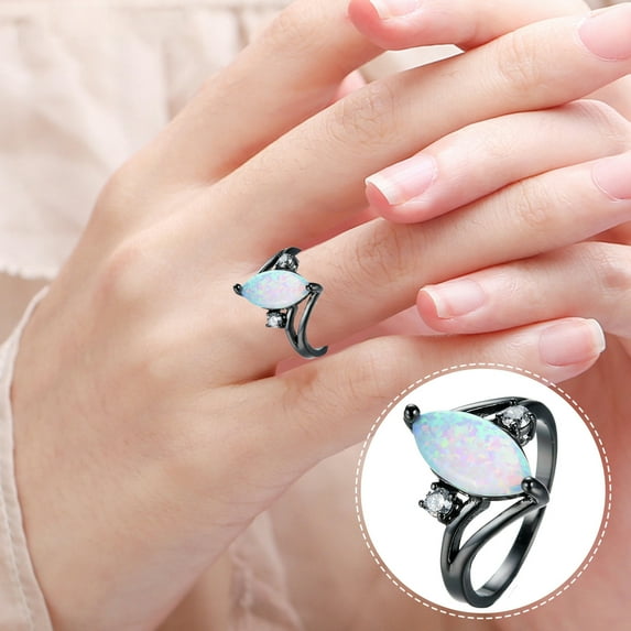 KDSJSXW Wedding Ring Zircon Vintage Oval Jewelry Ring Engagement Ring Jewelry Anillos Para Mujer Silver Rings for Women Wedding Ring(White,5)