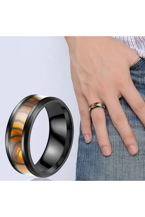 Wedding Rings Shell Titanium Ring Men Popular Exquisite Ring Simple Fashion Jewelry Popular Accessories Chunky Rings Love Ring Wedding Rings(Yellow,9)