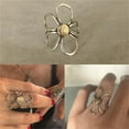thumbnail image 1 of KDSJSXW Women Rings 2023 Handcrafteds Floral Ring Flower Two Color Open Ring Women's New Copper Antique Silver Design Ring Diamond Ring Womens Wedding Bands Women Rings(Silver,One Size), 1 of 5