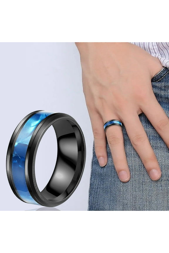 Womens Rings Shell Titanium Ring Men Popular Exquisite Ring Simple Fashion Jewelry Popular Accessories Cubic Zirconia Ring Gold Jewelry for Women Womens Rings(Blue,11)