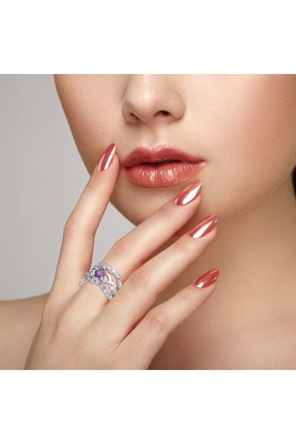 Womens Wedding Bands 3Pcs Claddagh Heart Amethyst Wedding Ring Set Silver Fashion Jewelry Womens Jewelry Womens Wedding Bands Womens Wedding Bands(Purple,8)