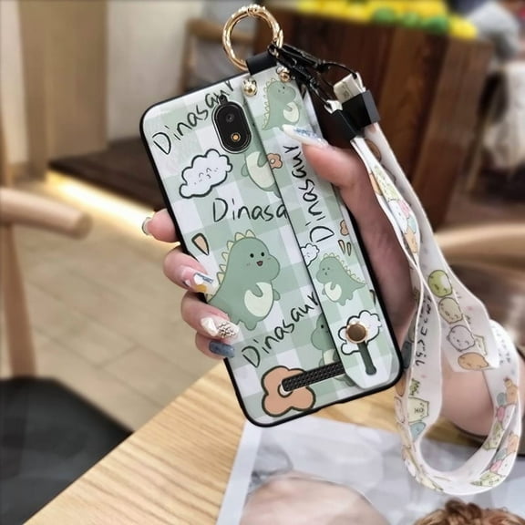 KDY-Phone Case For BLU View2/B130DL, Waterproof Cute Soft case Shockproof Ring Anti-knock Lanyard Durable Dirt-resistant Wrist Strap Wristband Silicone Back Cover Phone Holder Protective