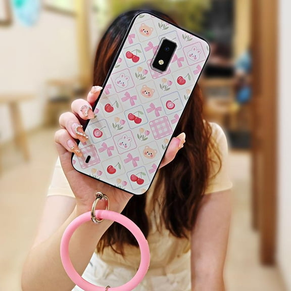 KDY-Phone Case For BLU View4, Dirt-resistant Creative Waterproof Personality Cartoon Protective Solid Color Soft Case Bracelet Funny Cute Back Cover Ring Anti-knock Youth