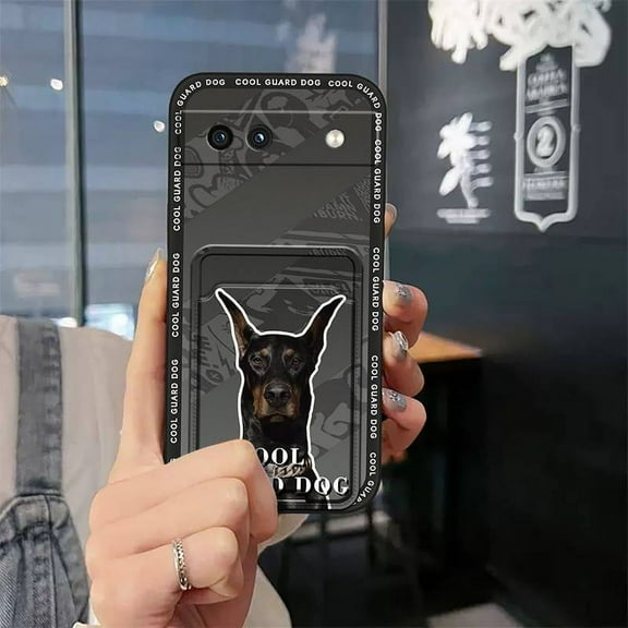 KDY-Phone Case For Google Pixel 8A, Card sleeve Soft case Cartoon Cute protective Graffiti Dirt-resistant Silicone Anti-dust Waterproof TPU Anti-knock Fashion Design Card slot Full wrap