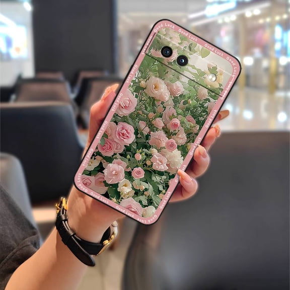 KDY-Phone Case For Google Pixel 8A, Full wrap Durable Protective Waterproof flower Phone Pouch TPU Silicone Soft case Anti-knock Fashion Design Cute Graffiti Cartoon Oil Painting