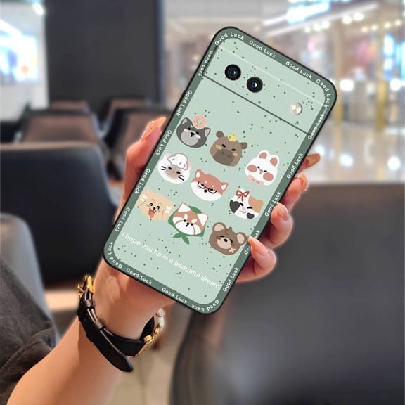 KDY-Phone Case For Google Pixel 8A, Phone Pouch Shockproof Silicone Cartoon TPU Back Cover Animals Durable Cute Graffiti Anti-knock Dirt-resistant Waterproof Fashion Design Soft case