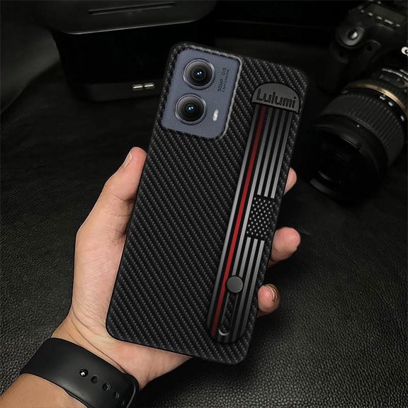 KDY-Phone Case For MOTO Edge 5G 2024, Phone Holder Fashion Design Nature Wristband Back Cover Commerce Masculine Simple Personality Waterproof Protective Wrist Strap Soft case Geometry