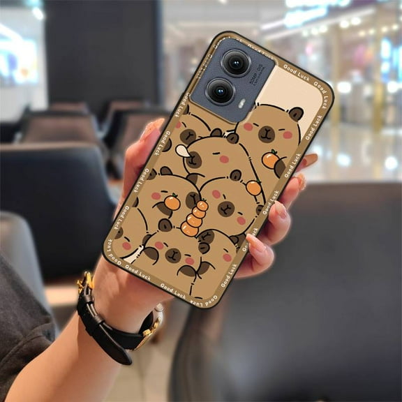 KDY-Phone Case For MOTO Edge 5G 2024, Shockproof Cute Anti-knock Silicone TPU Back Cover Anti-dust Protective Fashion Design Waterproof Phone Pouch Cartoon Dirt-resistant Durable