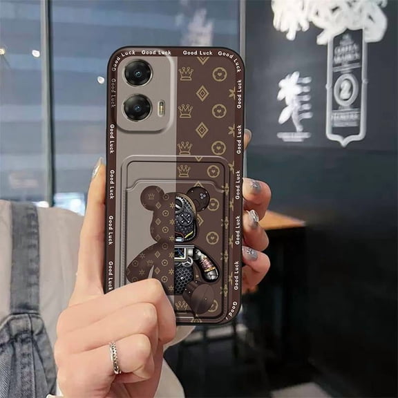 KDY-Phone Case For MOTO G Stylus 5G 2024, Cartoon Silicone Back Cover protective Shockproof Dirt-resistant Fashion Design Card sleeve Waterproof Anti-dust Soft case Anti-knock Durable