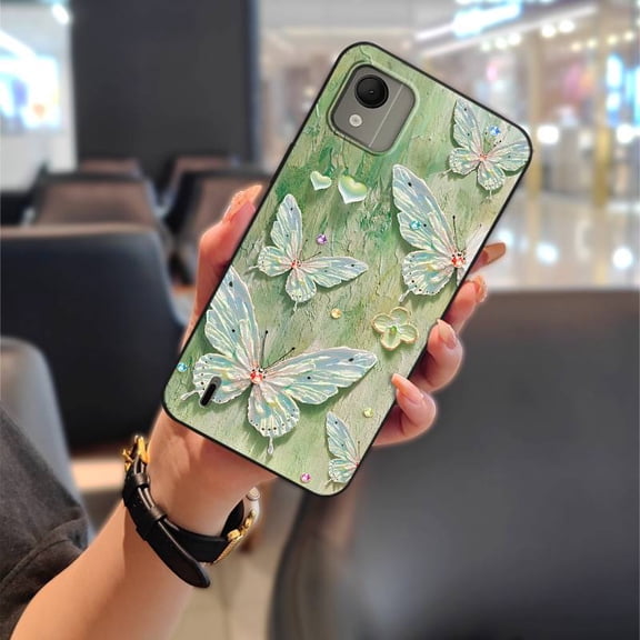 KDY-Phone Case For Nokia C110 4G, Shockproof Waterproof Anti-knock Fashion Design Dirt-resistant Protective flower Graffiti Soft case Silicone Back Cover Anti-dust Durable Full wrap Cute