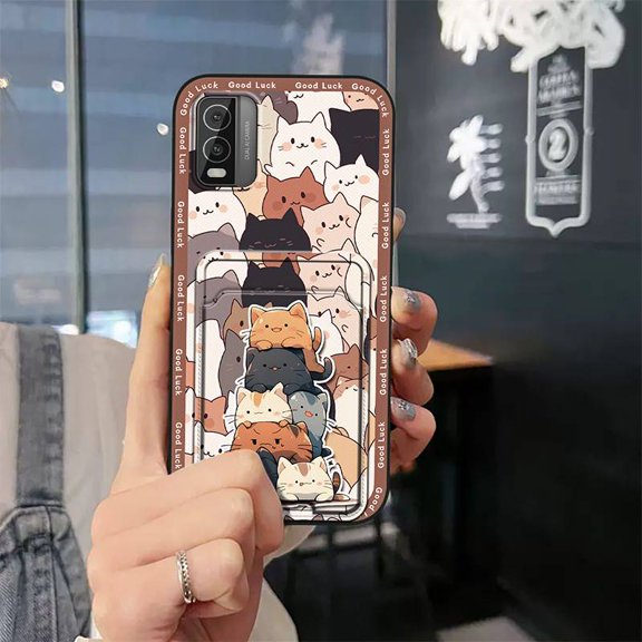 KDY-Phone Case For Nokia C210, Dirt-resistant Fashion Design Card slot TPU Anti-knock Silicone Full wrap Soft case Back Cover Shockproof Durable protective Card sleeve Waterproof Cute