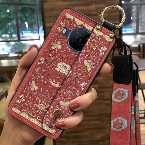 KDY-Phone Case For Nokia X100, Dirt-resistant Ring Wrist Strap Back Cover Phone Holder Wristband Waterproof Chinese&nbsp;style Protective Soft case Fashion Design Silicone Durable Anti-knock