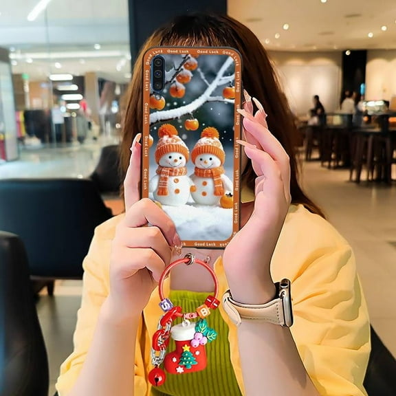 KDY-Phone Case For Samsung Galaxy A50, Christmas Eve Full wrap Christmas tree Waterproof TPU Anti-dust Soft case Anti-knock Elk deer Durable Shockproof Protective Cover Cute Phone Pouch