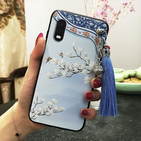 KDY-Phone Case For Samsung Galaxy Xcover Pro, Chinese Style Bell Soft case Dirt-resistant TPU Waterproof Anti-dust Tassel Back Cover Anti-knock Durable Shockproof Silicone Protective