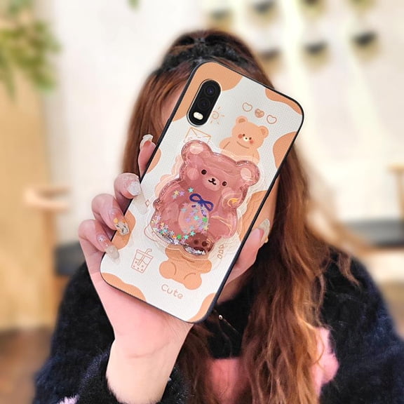 KDY-Phone Case For Samsung Galaxy Xcover Pro, Quicksand Simplicity Kickstand Back Cover Dirt-resistant Fashion Design TPU Durable Rotatable stand Skin feel silicone Drift Sand Glisten