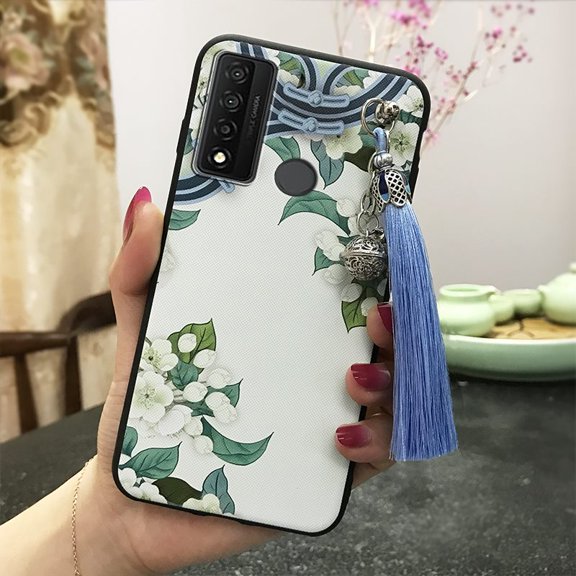KDY-Phone Case For TCL 20 XE, Protective Anti-knock Anti-dust Durable Tassel Silicone Shockproof Chinese Style Back Cover Bell Soft case TPU Dirt-resistant Waterproof