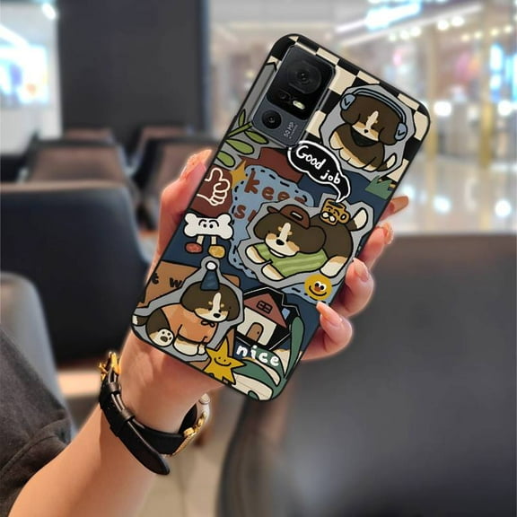 KDY-Phone Case For TCL 40XL/40T/T608D/Lively Jitterbug Smart4, Cartoon Phone Pouch Graffiti Full wrap Cute Fashion Design Protective Anti-dust Waterproof Shockproof Soft case Anti-knock