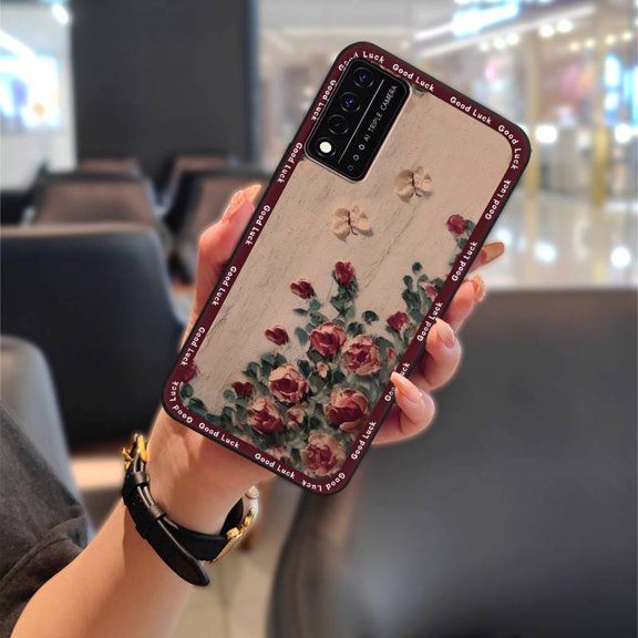 KDY-Phone Case For TCL T-Mobile Revvl V+ 5G/Revvl V Plus 5G, Back Cover oil painting Durable Shockproof Cartoon Phone Pouch Anti-knock Full wrap TPU Fashion Design Dirt-resistant Cute