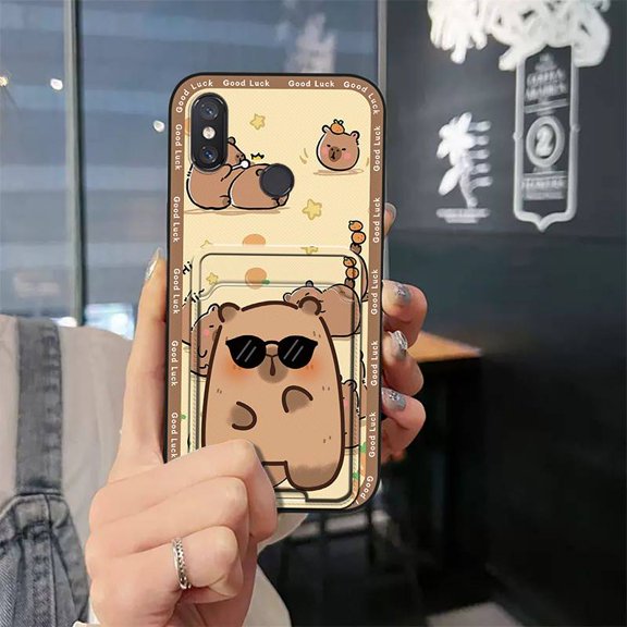 KDY-Phone Case For Xiaomi Mi 8, Silicone Full wrap Anti-knock Soft case Card slot Durable Cute Cartoon protective Graffiti Fashion Design TPU Waterproof Card sleeve Shockproof Anti-dust