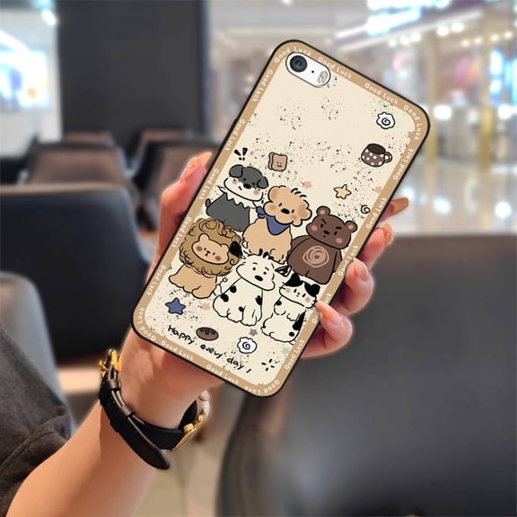KDY-Phone Case For iphone 5/5S/SE/ip5/ip5S/ipSE, Cute Silicone Fashion Design Graffiti Protective Dirt-resistant Anti-knock Full wrap Shockproof Soft case TPU Back Cover Phone Pouch