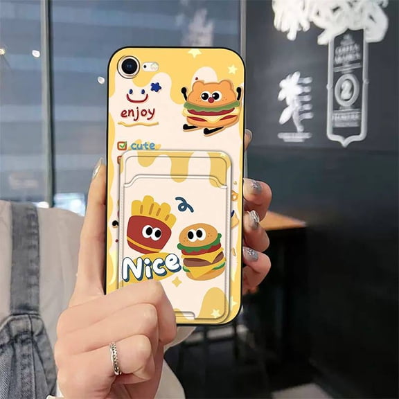 KDY-Phone Case For iphone 7/8/SE 2020/2022/SE2/SE3/ip7/ip8, Soft case Anti-knock protective TPU Anti-dust Cartoon Back Cover Shockproof Dirt-resistant Card sleeve Cute Fashion Design