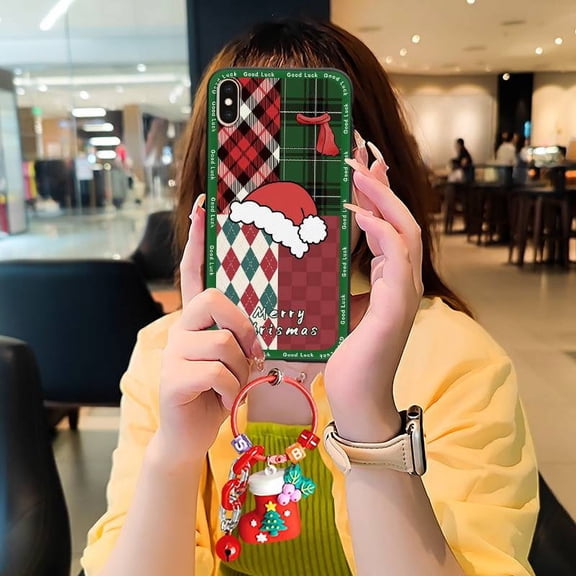 KDY-Phone Case For iphone X/XS/ip X/ip XS, Protective Christmas tree Elk deer Cute Soft case Christmas Eve Full wrap Anti-knock Waterproof Santa Claus Back Cover Durable Anti-dust TPU