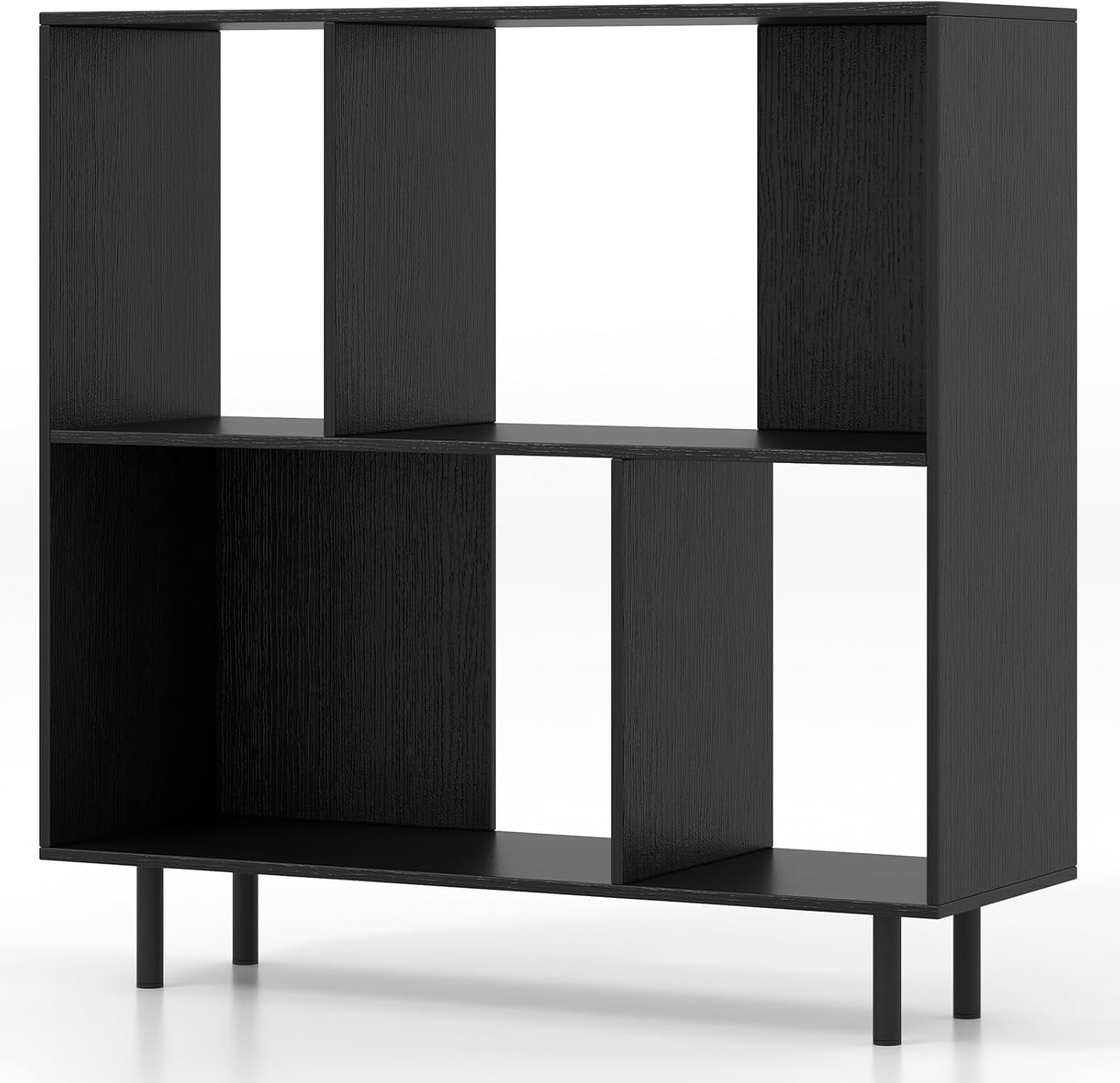 KDYK 4 Cube Bookcase, Wood Storage Organizer with 4 Metal Legs ...