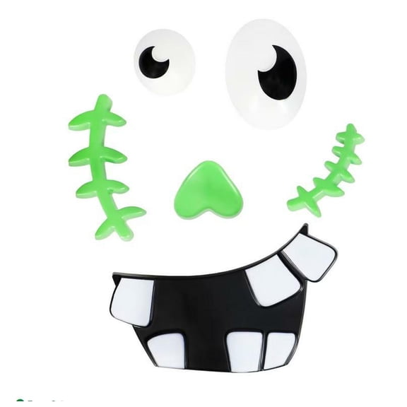 KDZO Halloween Plastic Push in Pumpkin Decorating Kits No Carving Kits Stitched-up (Frankenstein) Style Pumpkin