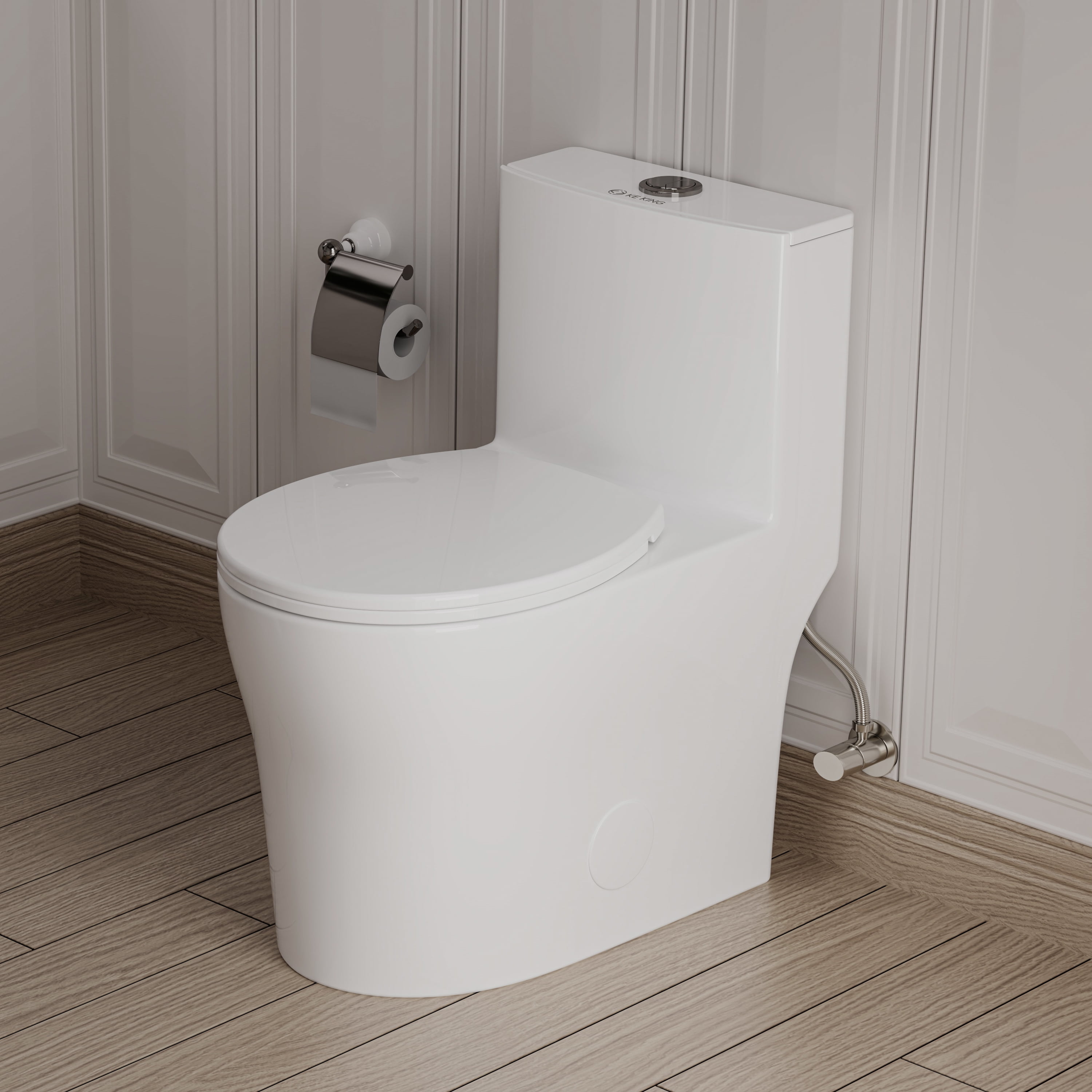 KE KING Compact One Piece Toilet: Quiet Powerful Flush Ideal for KE KING Compact One Piece Toilet: Quiet Powerful Flush Ideal for