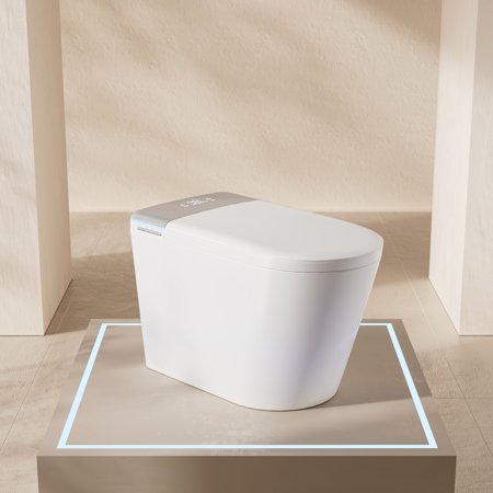KE KING Smart Toilet with Bidet Built-in, Auto Dual Flush, Auto Open & Close Bidet Toilet with Heated Seat, Instant Warm Water, Remote Control, ADA Height Tankless Toilet