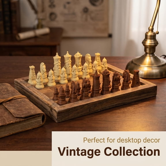 KEAOOD Babylon Myth Chess Pieces Set, 32Pcs Ancient Mesopotamia Style Chessmen, Adult Collectible Replacement Chess Parts (Ages 18+)