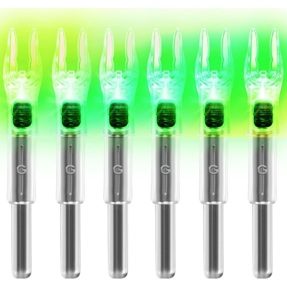KEAUP 6Pack G Lighted Nocks for Arrows with .165 .204 .233 .244 .246 Inside Diameter with X, H, S, GT Bushings High Visibility Lighted Arrow Nocks
