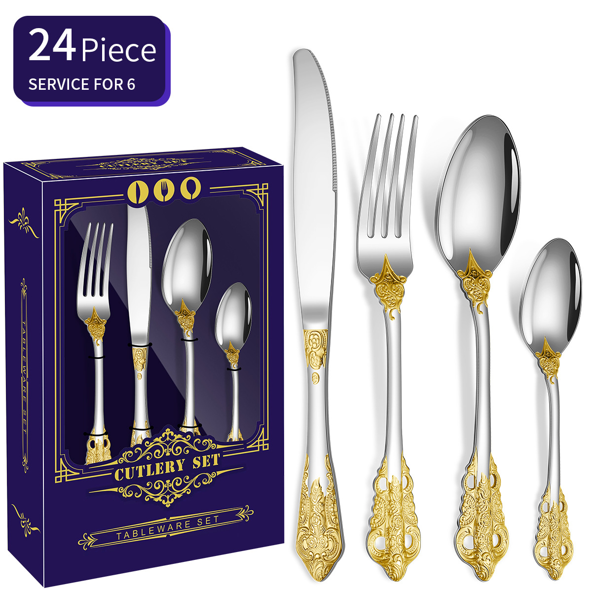 KEAWELL Luxury 20 Pieces 18/10 Stainless Steel Flatware set, Service