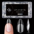 thumbnail image 1 of KEAWIS   Pointed Almond Fake Nail Tips - 510Pcs Medium Gel Tips Pre-shaped Half Matte Full Cover Clear Acrylic Gel Kit False Press on Nails for Extension DIY Salon 15Sizes, 1 of 9