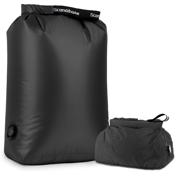 KEAWIS Travel Laundry Bag, Pump-Free Vacuum Compression Dirty Clothes Bag, Small Reusable Waterproof & Washable Laundry Bag, Wet and Dry Bag, Ideal for Suitcases, Road Trip Essentials (1 Pack) Black