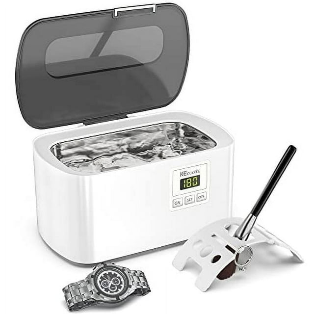 KECOOLKE Ultrasonic Jewelry Cleaner, 600ml Sonic Cleaner with Digital Timer for Eyeglasses