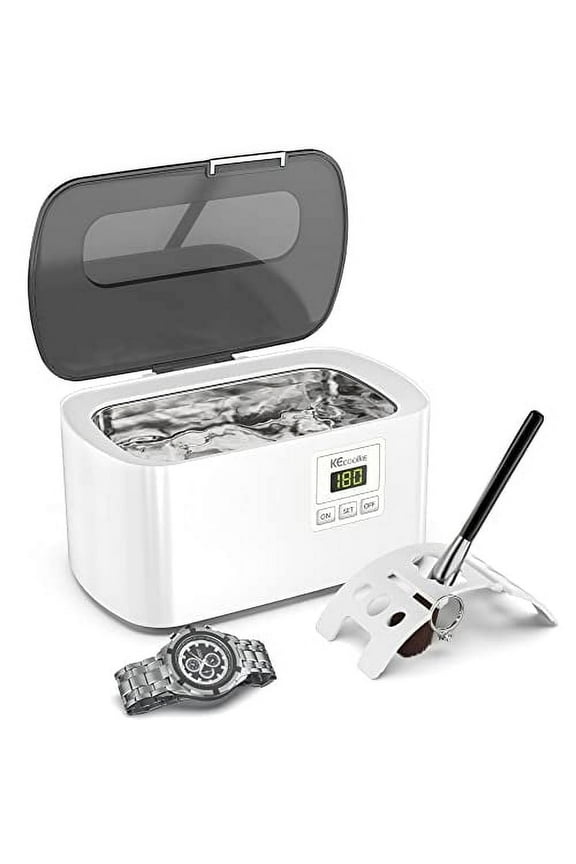 Ultrasonic Jewelry Cleaner, 600ml Sonic Cleaner with Digital Timer for Eyeglasses, Rings, CoinsSilverDenture Ultrasonic Cleaner Solution for Gifts