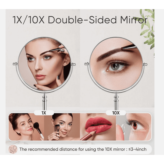 KEDSUM 1X/10X Magnifying Makeup Mirror, 8 Inch Large Table Mirror with Stand