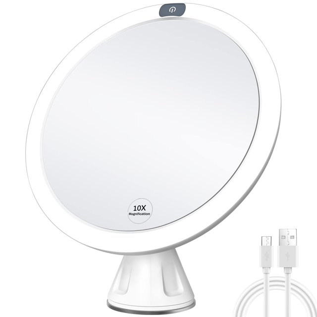 KEDSUM Upgraded 9" Rechargeable 10x Magnifying Makeup Mirror with