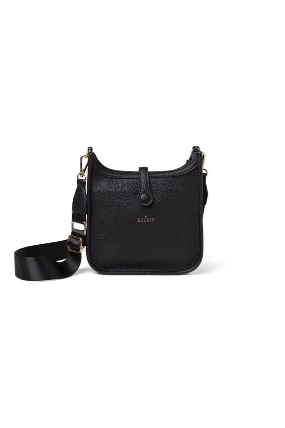 Bella Vegan Leather Crossbody Bag, Black
